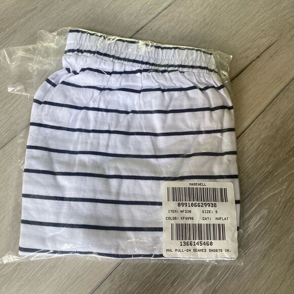 Madewell Stripe Seamed Pull-On Women’s‎ Shorts Black/White S NWT IN PACKAGING - Picture 5 of 6